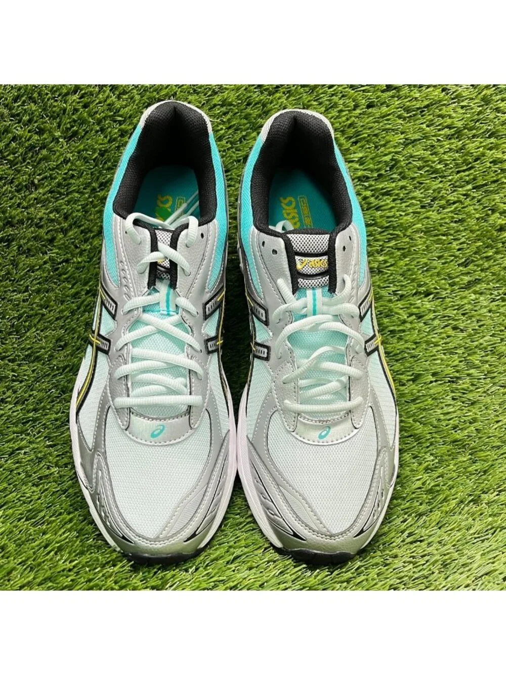 Asics GT-2160 Mens Size 12 Silver Teal Gold Athletic Running Shoes Sneakers